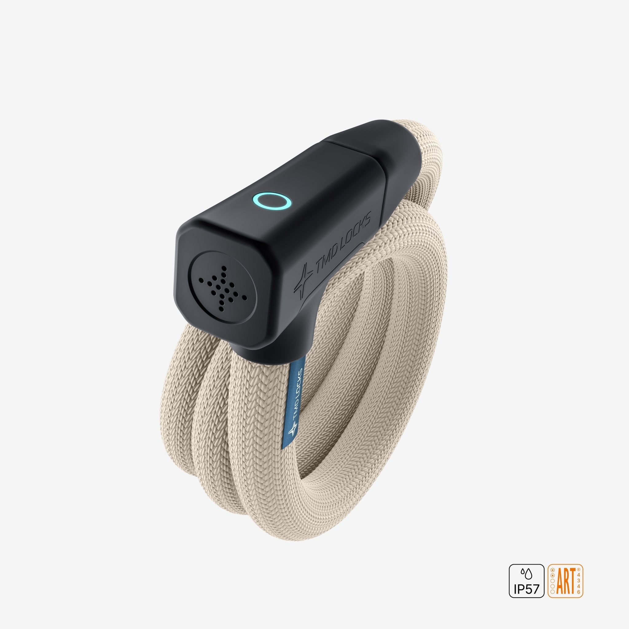 TMD Smart Chain Lock - a keyless smart chain lock with integrated alarm and ART-2 certification, size 160cm in Beige.
