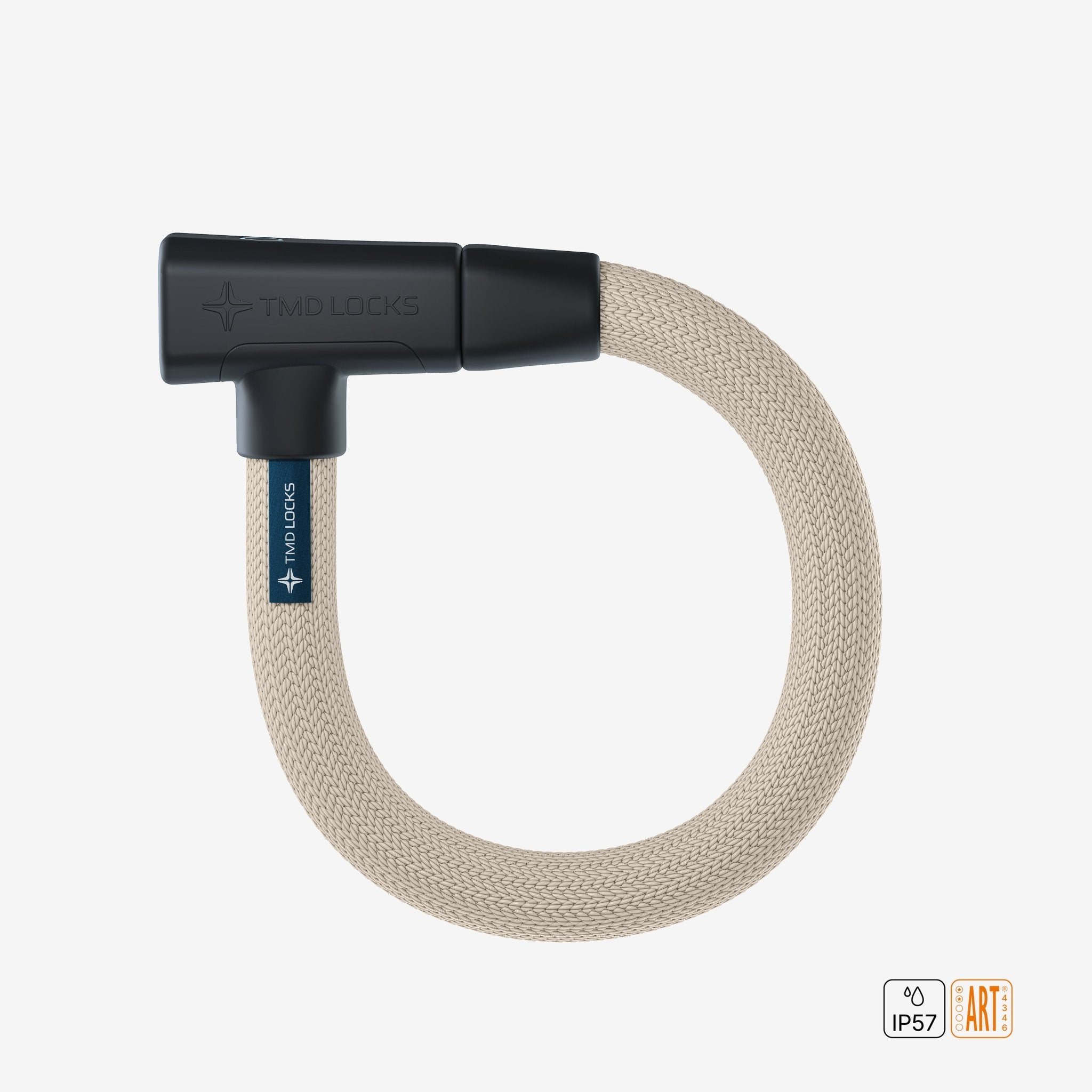 TMD Smart Chain Lock - side view showing the 70cm length in the color Beige. ART-2-Certified
